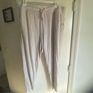 Athleta Off-White Ribbed Balance Joggers‎ 2X